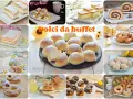 Un collage di dolci invitanti: cannoli, tortini, bignè, ciambelle e altre delizie perfette per un buffet di dolci idee.