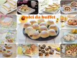 Un collage di dolci invitanti: cannoli, tortini, bignè, ciambelle e altre delizie perfette per un buffet di dolci idee.