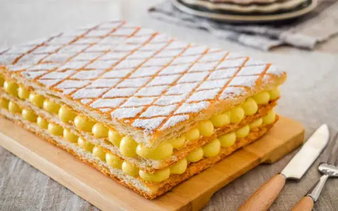 Una deliziosa millefoglie con crema pasticcera, perfetta per ogni occasione. La ricetta è semplice e il risultato è un dolce scenografico.