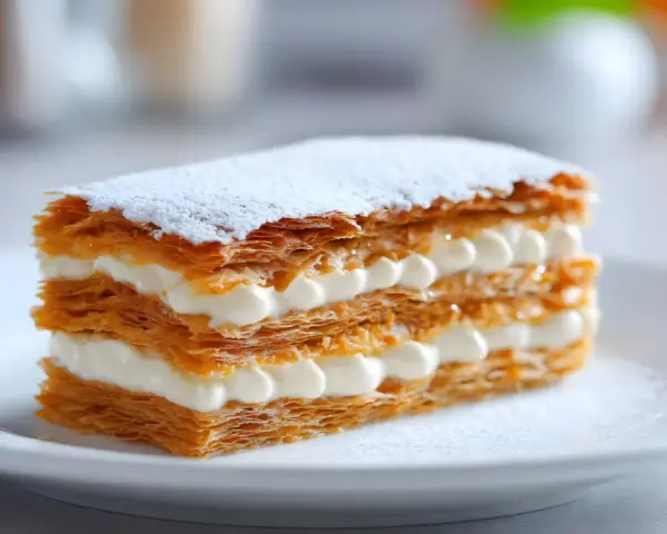 Millefoglie con crema pasticcera, un dolce perfetto per chi vuole imparare come usare agar agar per una consistenza ideale.